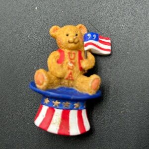 Patriotic Teddy Bear Toy with Flag Avon 1999, Fourth of July